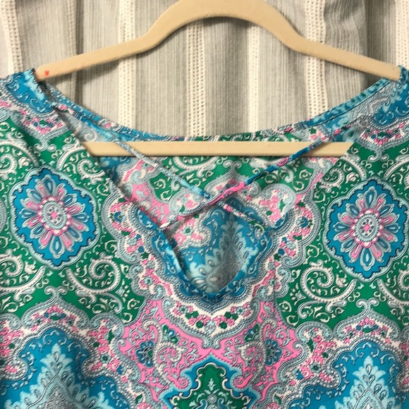 Paisley silk feel top with criss cross back detail - Picture 5 of 8